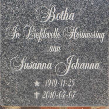 BOTHA Susanna Johanna 1919-2010