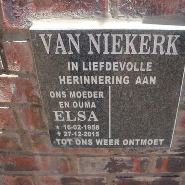 NIEKERK Elsa, van 1958-2015