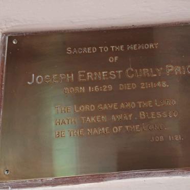 PRICE Joseph Ernest Curly 1929-1948
