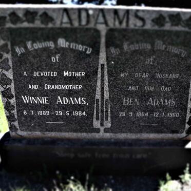 ADAMS Ben 1884-1960 &amp; Winnie 1889-1984