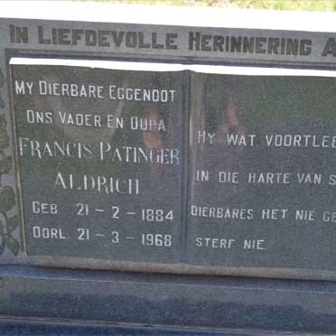 ALDRICH Francis Patinger 1884-1968