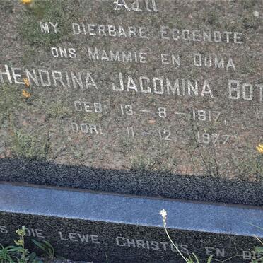 BOTHA Matthias Gysbert 1918-1985 &amp; Hendrina Jacomina 1917-1977