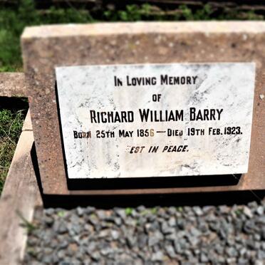 BARRY Richard William 1856-1923