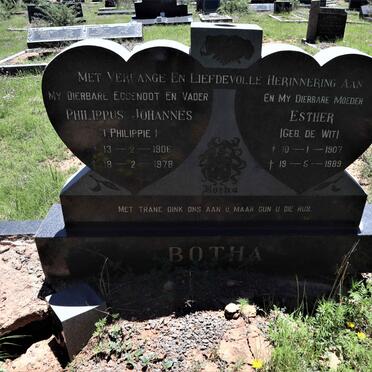 BOTHA Philippus Johannes 1906-1978 &amp; Esther DE WIT 1907-1989