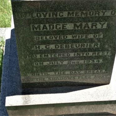 DEBEURIER Madge Mary -1934