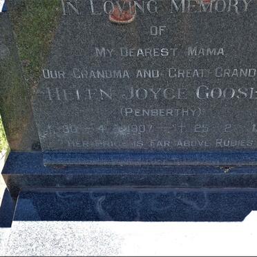 GOOSEN Nicholas John 1896-1976 &amp; Helena Joyce PENBERTHY 1907-1997