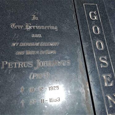 GOOSEN Petrus Johannes 1925-1993