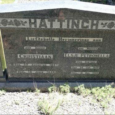 HATTINGH Christiaan 1867-1948 &amp; Elsje Petronella COETZER 1868-1956