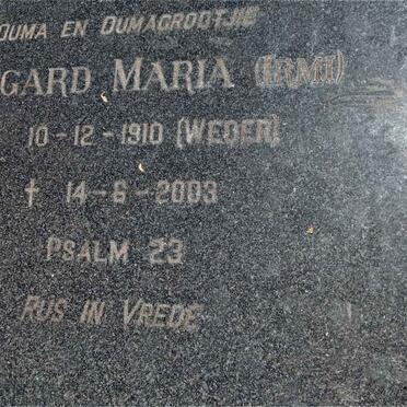 HATTINGH Irmgard Maria nee WEDER 1910-2003