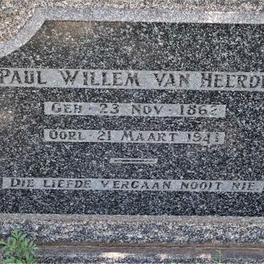 HEERDEN Paul Willem, van 1862-1941 &amp; Anna Maria 1866-1945
