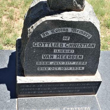 HEERDEN Gottlieb Christian, van 1894-1934 &amp; Dorothy Gertrude ANDERSON 1900-1982