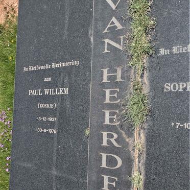 HEERDEN Paul Willem, van 1937-1978 &amp; Sophia Johanna DU RANDT 1941-2003
