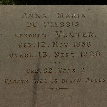 PLESSIS Anna Maria, du nee VENTER 1858-1928