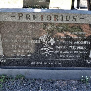 PRETORIUS Christiaan Johannes 1911-1970 &amp; Cornelia Jacomina MARAIS 1918-2002