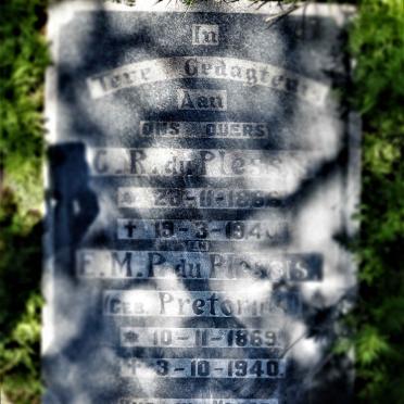 PLESSIS G.R., du 1866-1940 &amp; E.M.P. PRETORIUS 1869-1940