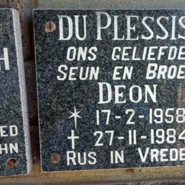 PLESSIS Deon, du 1958-1984