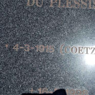 PLESSIS Martha Louisa, du nee COETZER 1915-1998