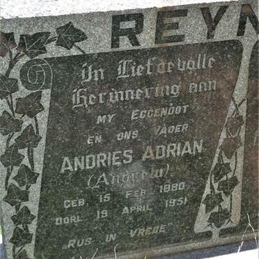 REYNEKE Andries Adrian 1880-1951 &amp; Hester Jacomina HATTINGH 1879-1963