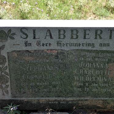 SLABBERT Stephanus Cornelius 1897-1977 &amp; Johanna Charlotte Wilhelmina 1909-1970