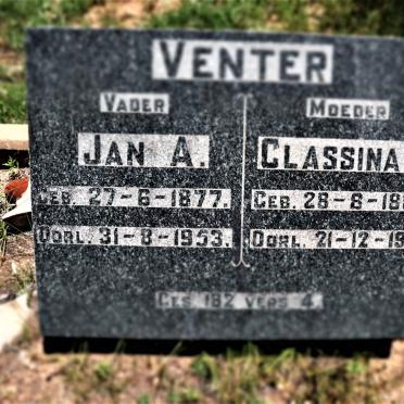 VENTER Jan A. 1877-1953 &amp; Classina W. 1880-1954