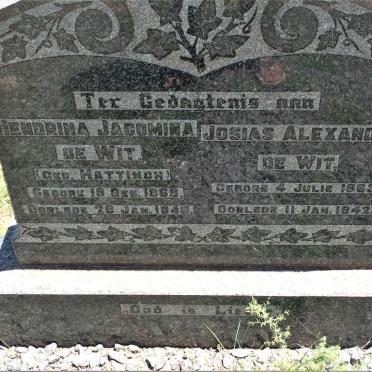 WIT Josias Alexander, de 1863-1942 &amp; Hendrina Jacomina HATTINGH 1868-1949