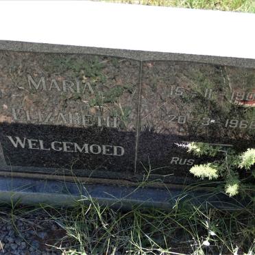 WELGEMOED Maria Elizabeth 1902-1968