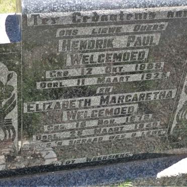 WELGEMOED Hendrik Paul 1869-1925 &amp; Elizabeth Margaretha 1878-1940