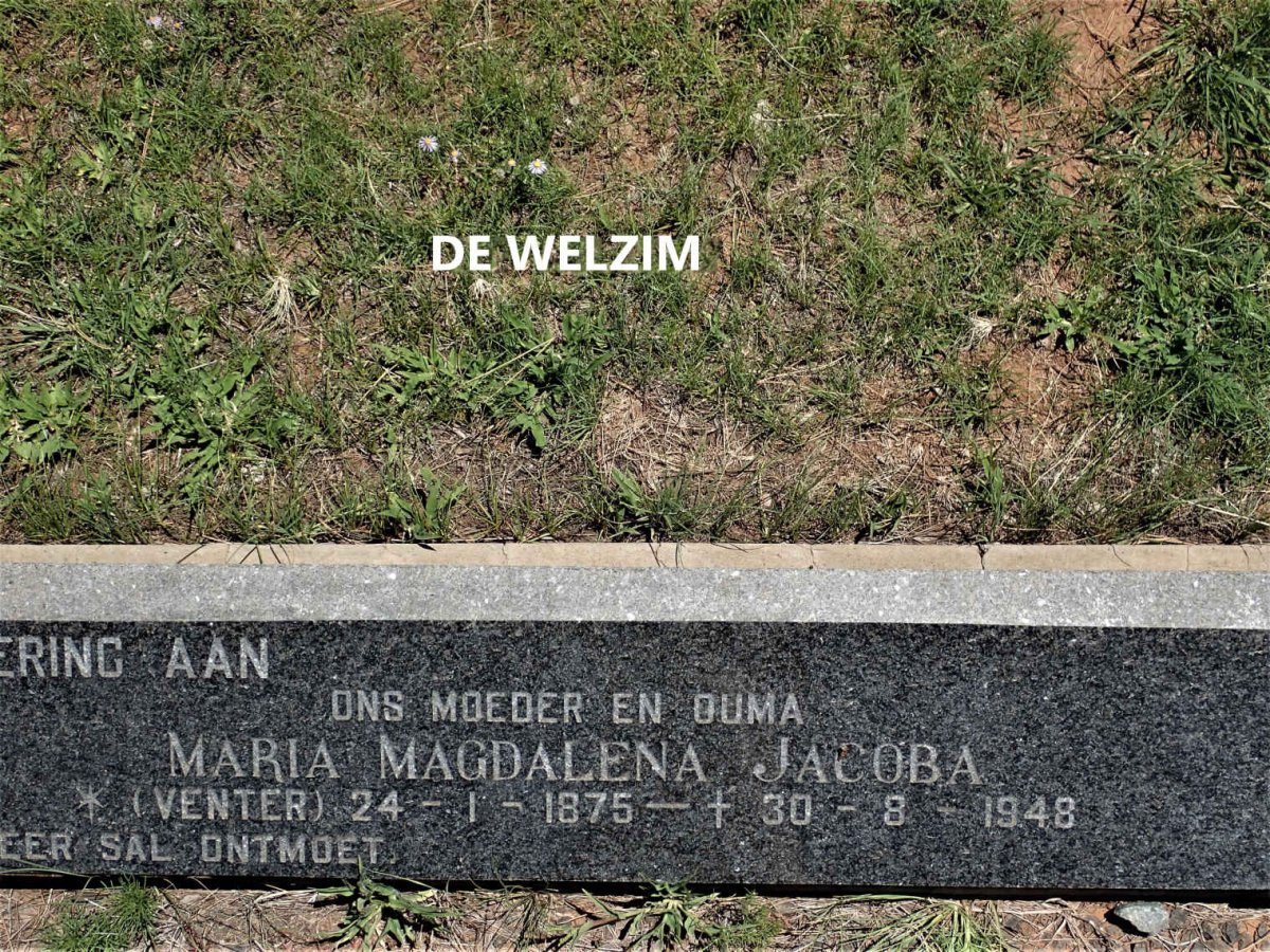 WELZIM Jan Abraham, de 1876-1945 &amp; Maria Magdalena Jacoba VENTER 1875-1948