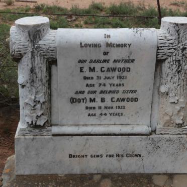 CAWOOD E.M. -1921 :: CAWOOD M.B. -1922 :: BROWN Percy 1914-2005 &amp; Mary CAWOOD 1920-1990