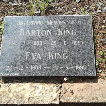 KING Barton 1899-1957 &amp; Eva 1903-1993