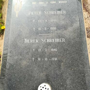 SCHREIBER Helen F.M. nee KING 1918-1980 :: SCHREIBER Peter 1944-1986 ::  SCHREIBER Derek 1946-1991