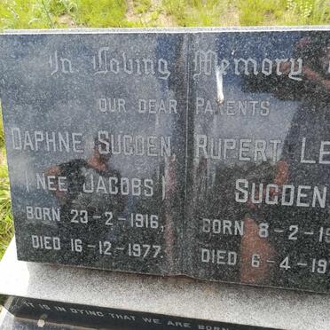 SUGDEN Rupert Leslie 1910-1978 &amp; Daphne JACOBS 1916-1977