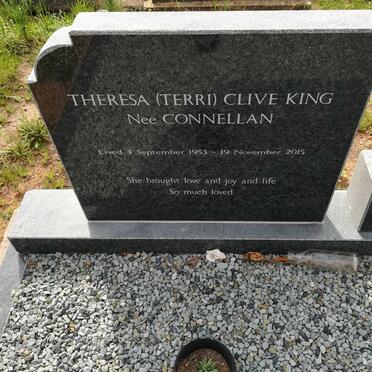 KING Theresa Clive nee CONNELLAN 1953-2015