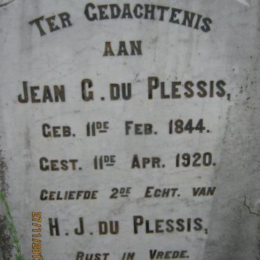 PLESSIS Jean G., du 1844-1920