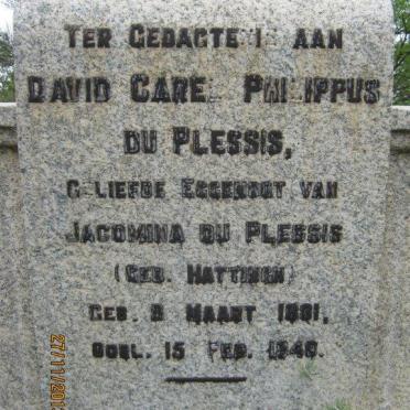 PLESSIS David Carel Philippus, du 1881-1948