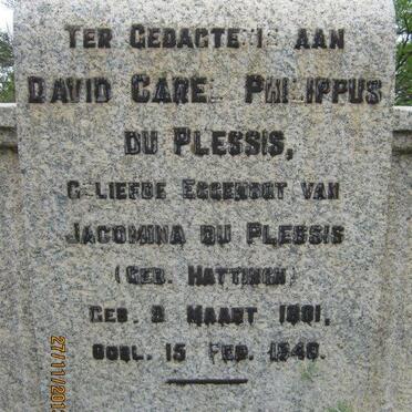PLESSIS David Carel Philippus, du 1881-1948