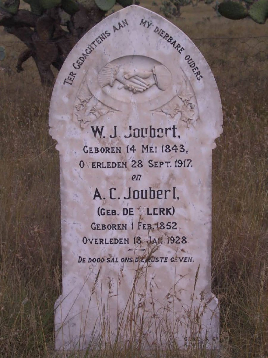 JOUBERT W.J. 1843-1917 &amp;  A.C. DE KLERK 1852-1928