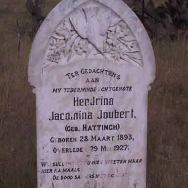 JOUBERT Hendrina Jacomina nee HATTINGH 1893-1927
