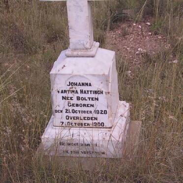 HATTINGH Johanna Martina nee BOLTEN 1828-1900
