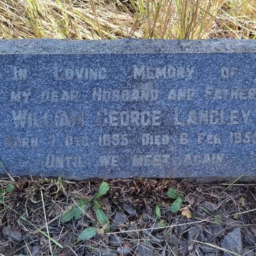 LANGLEY William George 1895-1955