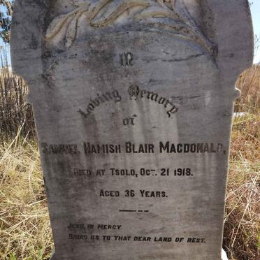 MACDONALD Samuel Hamish Blair -1918