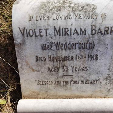 BARR Violet Miriam nee WEDDERBURN -1918