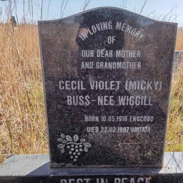 BUSS Cecil Violet nee WIGGILL 1916-1987