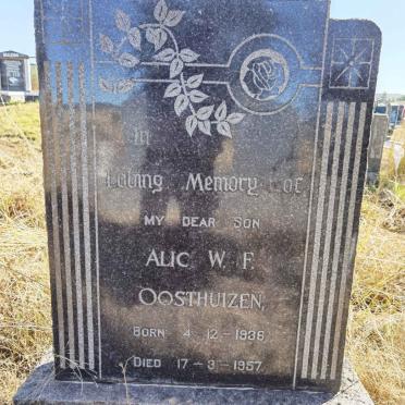 OOSTHUIZEN Alic W.F. 1936-1957