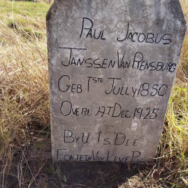 RENSBURG Paul Jacobus, Janssen van 1850-1925