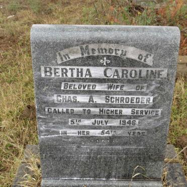 SCHROEDER Bertha Caroline  -1946