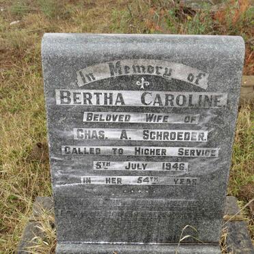 SCHROEDER Bertha Caroline  -1946