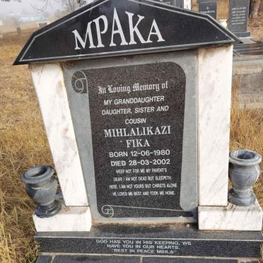 MPAKA Mihlalikazi Fika 1980-2002