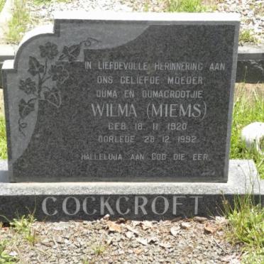 COCKCROFT Wilma 1920-1992