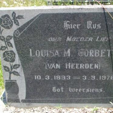CORBETT Louisa M. nee VAN HEERDEN 1893-1976